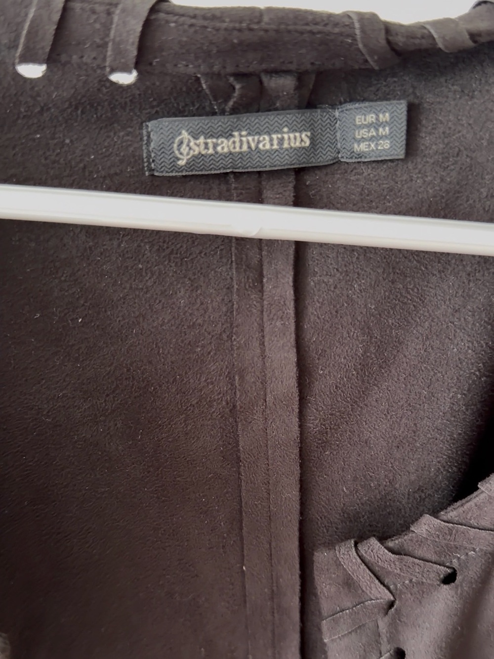 Stradivarius Black Teddy Jacket with Suede-Look Finish